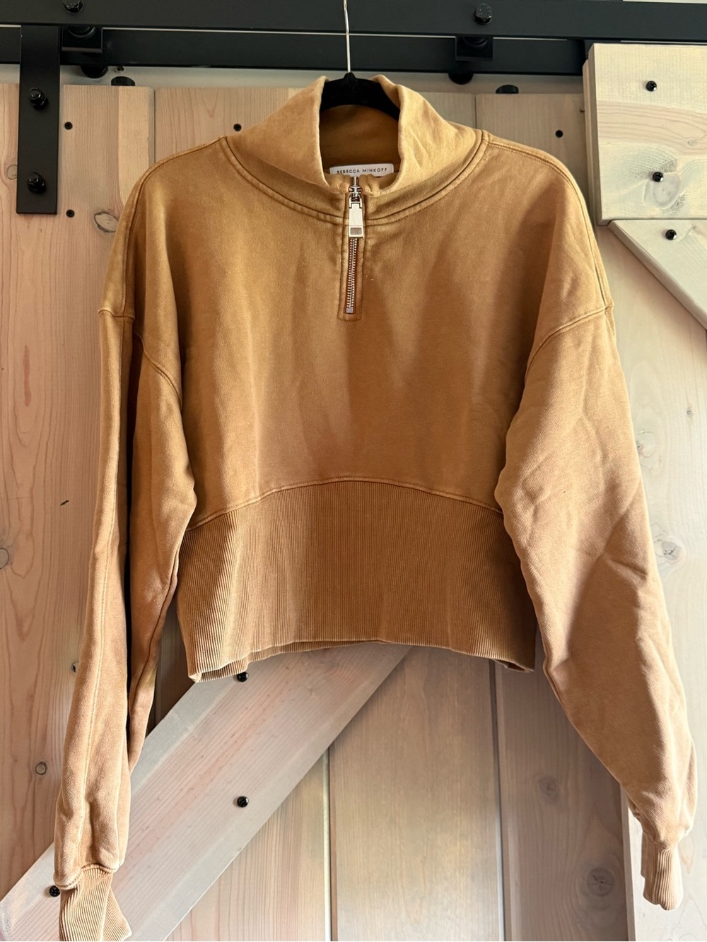 NWOT Rebecca Minkoff Cropped Quarter-Zip Sweatshirt